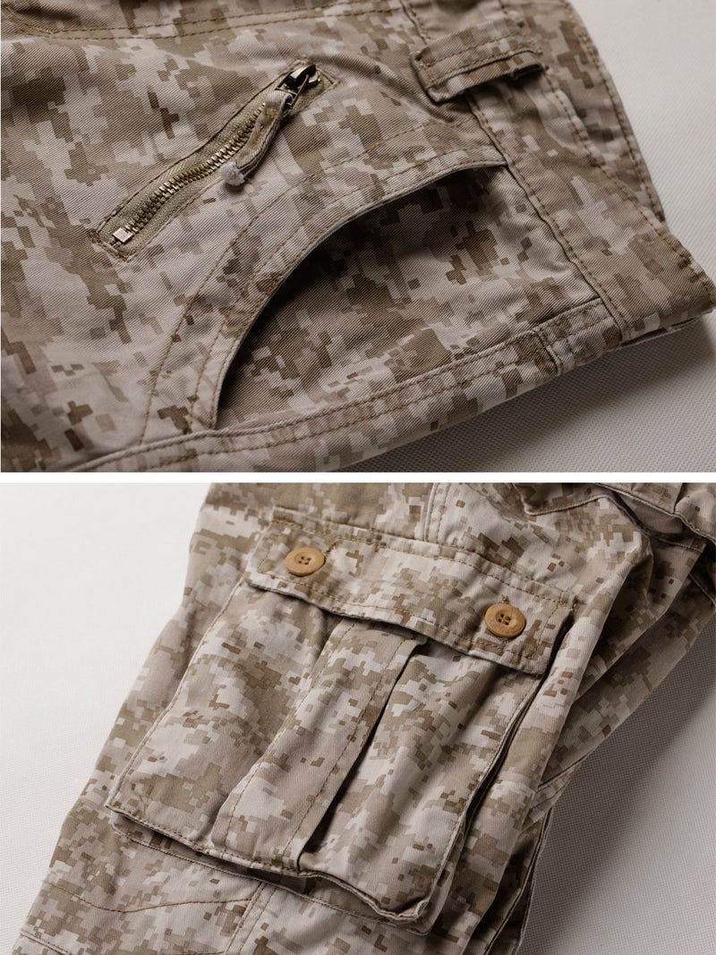 AKARMY Men's Camo Cargo Work Pants Cotton Military Army Casual Tactical Wild Combat Pants with 8 Pockets Desert 34x32 - Image 4